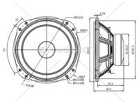 Alternative view of SB Acoustics SB20PFC30-8 8'' Paper Cone Woofer