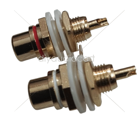DAC - RCA Phono Connectors RCA PANEL JACK GOLD - Red and White Pair