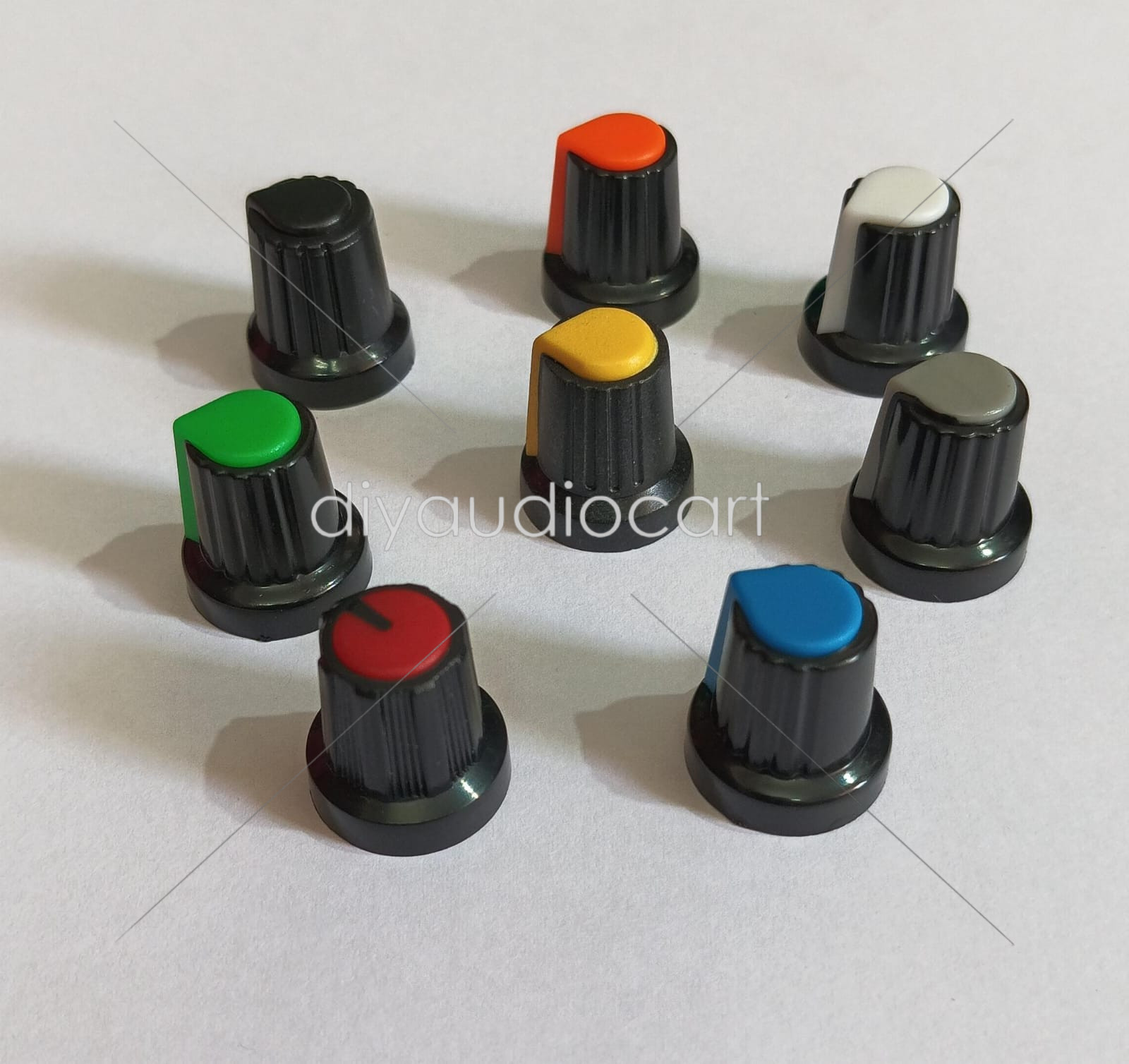 MECCANIXITY 2 Pcs Aluminium Potentiometer Knobs, 1/4" (6mm) Universal Volume Tone Control Knobs With Arrow Indicator For Guitar, 4/5" Black(34x20mm