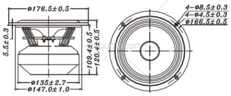 Tang Band W6-1721 6-1/2" Underhung Midbass Driver - Image 2