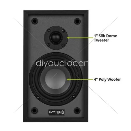 Dayton Audio Classic B40 Bookshelf Speaker Pair Black - Image 3