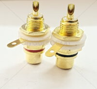 DAC - RCA Phono Connectors RCA PANEL JACK GOLD AND COPPER - Red and Black Pair