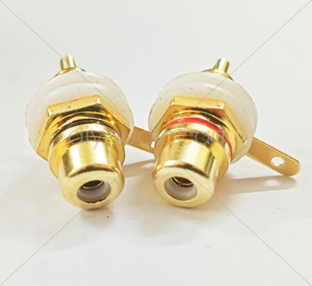 DAC - RCA Phono Connectors RCA PANEL JACK GOLD AND COPPER - Red and Black Pair