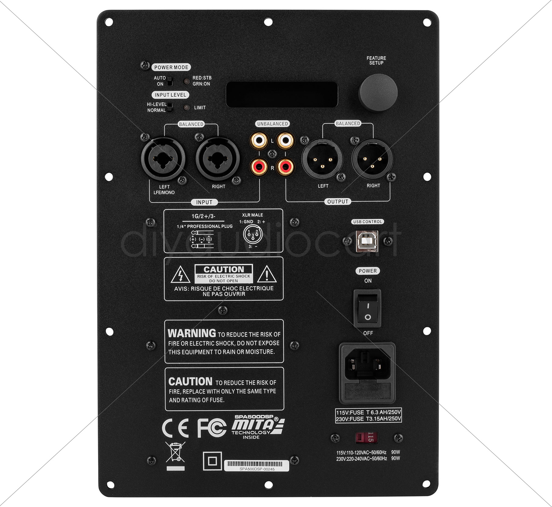 Dayton Audio SPA500DSP 500W Subwoofer Plate Amplifier with DSP