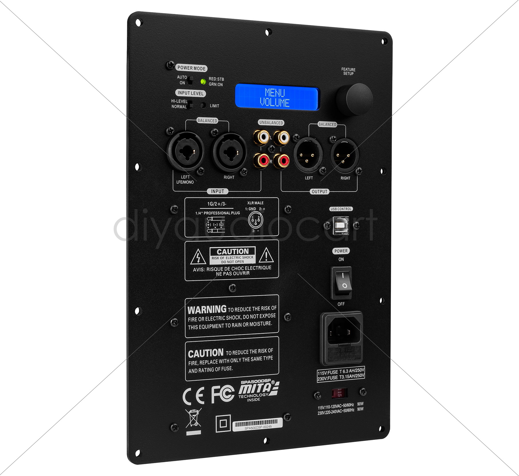 Dayton Audio SPA500DSP 500W Subwoofer Plate Amplifier with DSP