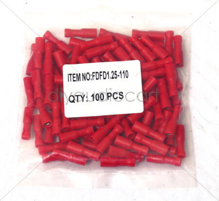 DAC – Insulated Bullet Female Disconnects - Red - Pack of 100 - FDFD1.25-110(5)