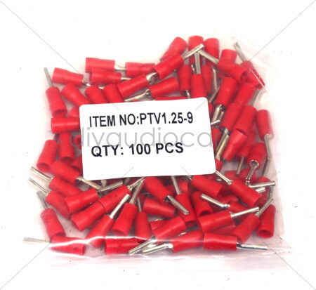 DAC – Insulated Pin Terminal - Red - Pack of 100 - PTV1.25-9