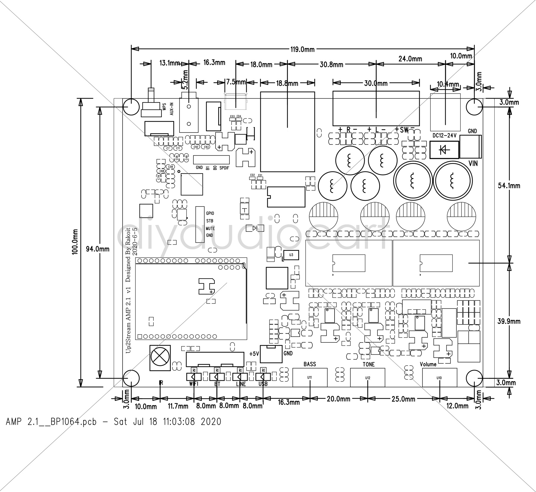 Arylic Up2stream Amp 2 1 Diyaudiocart arylic-up2stream-amp-2-1-diyaudiocart