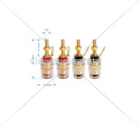 DAC - Banana Fully Insulated Binding Post Pair Gold - Small long