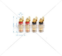 DAC - Banana Fully Insulated Binding Post Pair Gold -Small-Short